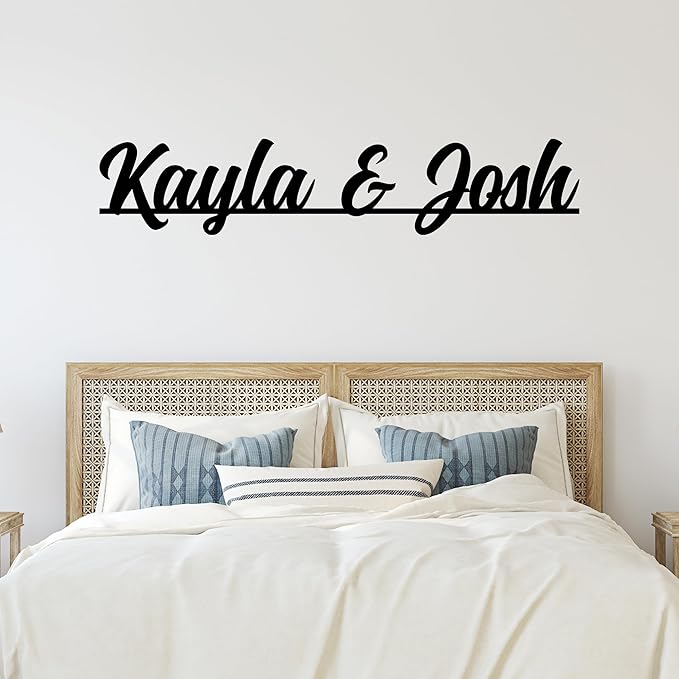 Personalized Metal Couples Sign – Custom Romantic Home Décor Featuring Two Names, Elegant Bedroom Accent for Weddings, Anniversaries, or Engagement Celebrations