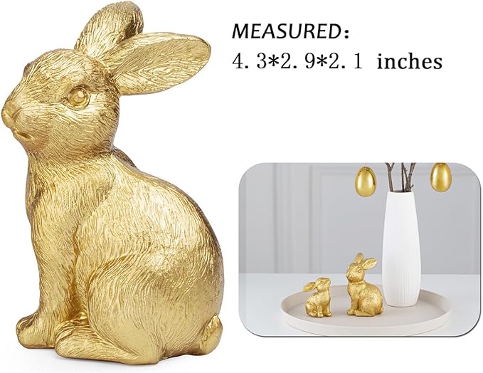 MAIBAOTA Large Gold Bunny Easter Decoration for Home Spring Decoration for Home Table Decor Rabbit Figurines