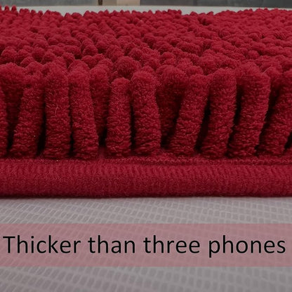RUN HELIX Christmas Rugs Bathroom Rugs Sets 3 Piece Extra Soft Chenille Bathroom Mats Non Slip Bath Mat Set Bath Rugs Soft Absorbent Non Slip Washable Bath Mats with Toilet Mats Bath Decoration