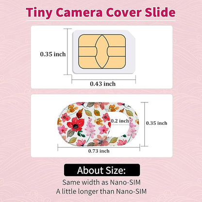 Laptop Camera Cover Slide Cute (6 Pack), Ultra Thin Webcam Cover for iPhone iPad MacBook Pro Computer iMac Cell Phone PC Accessories, 0.03" Camera Blocker Slider, Great for Privacy - Flowers