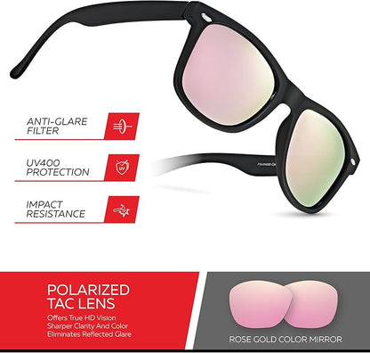 Retro Rewind Polarized Sunglasses for Men and Women - UV Protection Classic Sun Glasses