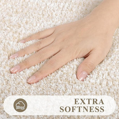 Pauwer Bathroom Rugs Sets 2 Piece, Non Slip Bath Mats for Bathroom, Absorbent Bath Rugs Floor Mat, Machine Washable Shower Rugs for Bath Floor, Tub and Shower, Light Beige