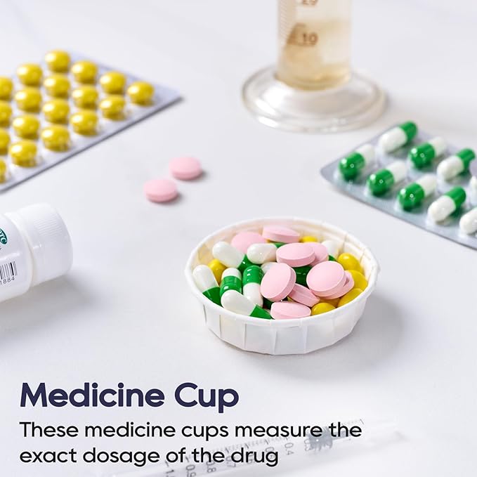 LITOPAK 1 oz 500 Pack Disposable Paper Souffle Cups, Paper Sample Cup for Tasting Pills, Food Dessert, and Condiments