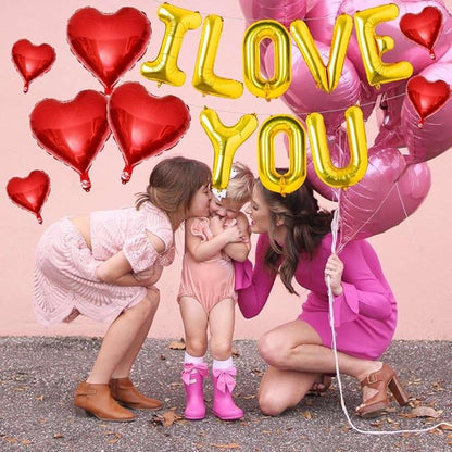 I Love You Balloons and Red Heart Balloons Kit Red Valentines Day Decorations Love Balloons for for Valentines Day Bridal Shower Wedding Romantic Special Night Party Supplies Decorations