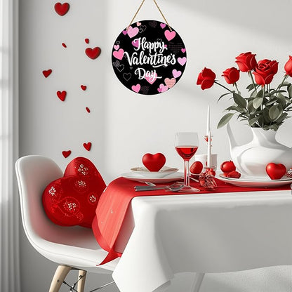 Valentines Day Decorations St Patricks Day Decorations Reversible Happy Valentines Wreath Heart Door Decor Hanging Sign Wooden Front Door Hanger Wreath for Porch Wall Indoor Home Decor