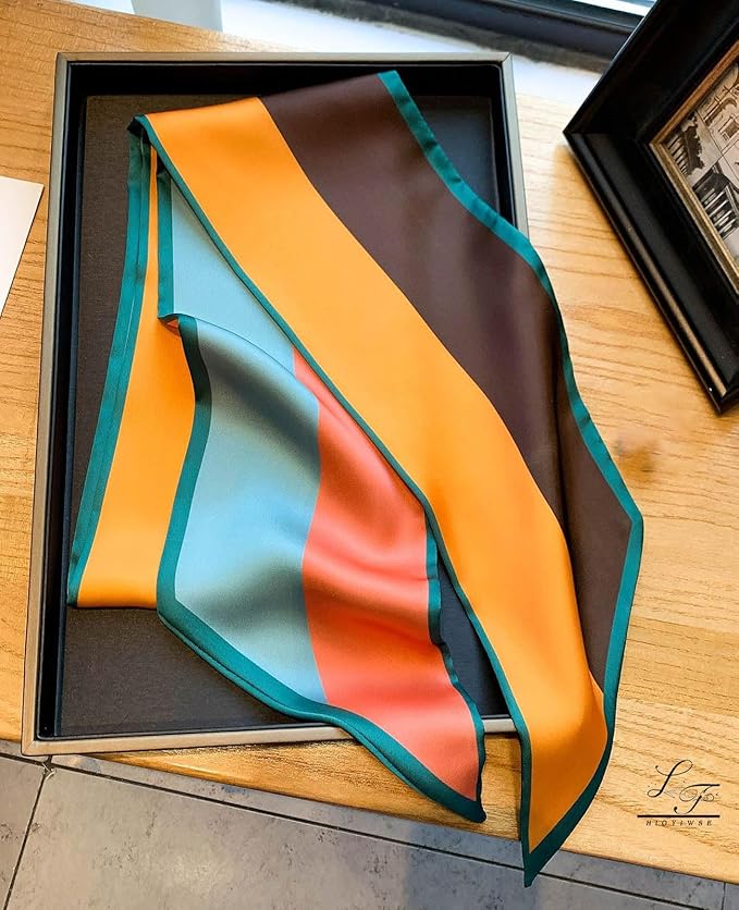 Head Scarf Hair Neck Scarves For Women Purse Bag Scarfs For Handbags Silky Long Thin Satin Headscarf Fashion