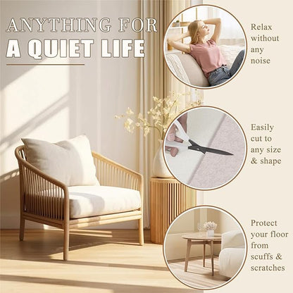 Yelanon Felt Furniture Pads -60 Pcs Premium Felt Pads for Chair Legs Furniture, Floor Protectors for Hardwood Floors, Beige