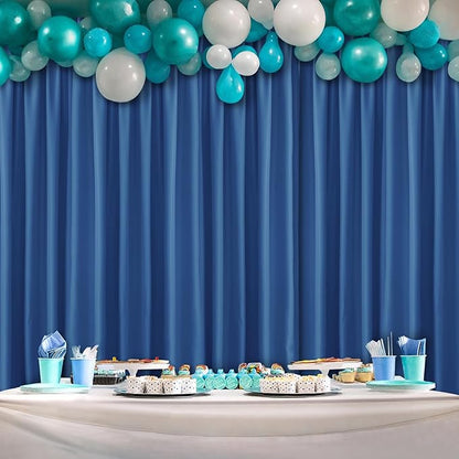 Hiasan Royal Blue Backdrop Curtains for Parties, Polyester Photography Backdrop Drapes for Family Gatherings, Wedding Decorations, 5ftx8ft, Set of 2 Panels