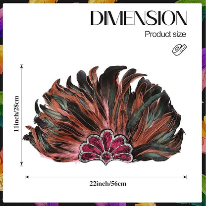 Women's Carnival Feather Headpieces Sequin Headdress for Wedding Masquerade Party Cosplay Feather Headbands