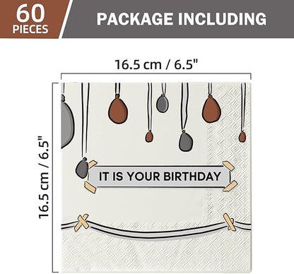 60 PCS It Is Your Birthday Disposable Napkins, The Office Merchandise 2 Ply Paper Napkins Birthday Party Decoration, Party Supplies for The Office TV Show Fans, Coworkers, Family, and Friends