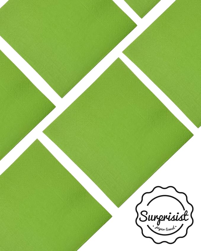 Avocado Green Cocktail Napkins 5 * 5inch disposable Beverage Napkin paper for Cocktail, Wedding, Dinner，Birthday Party Dessert Wine Paper Napkins（ 120 Count）