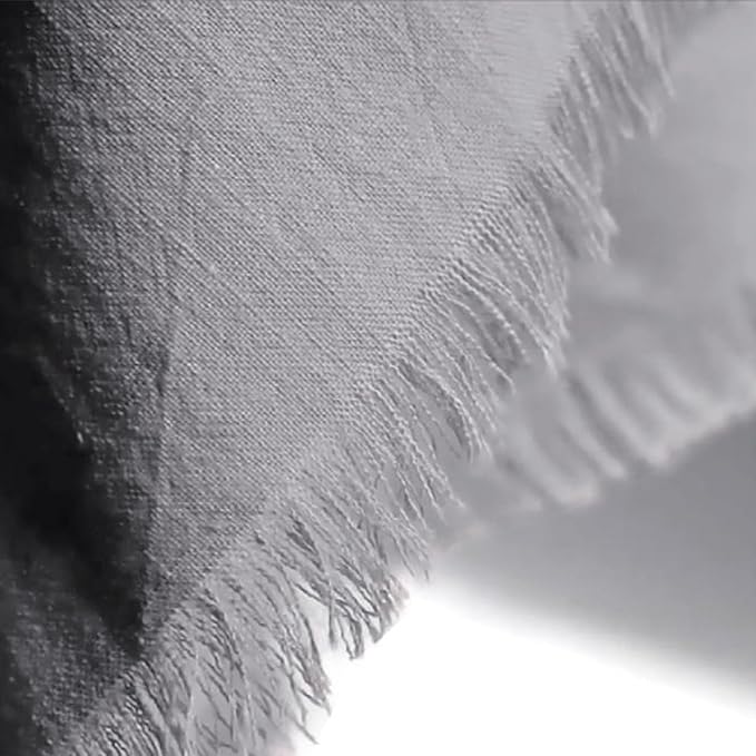 Handmade Cloth Napkins 100% Cotton Napkins with Fringe，Delicate Handmade Cloth Napkins for Dinners, Parties, Weddings and More，18 x 18 Inch Set of 4 - Grey