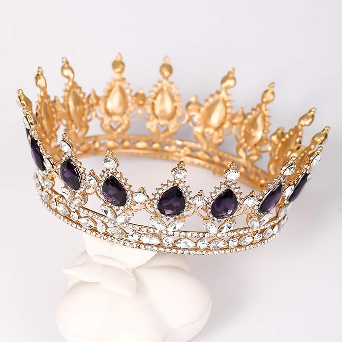FORSEVEN Queen Crown Rhinestone Wedding Crowns and Tiaras for Women Costume Party Hair Accessories Princess Birthday Crown Crystal Bridal Crown Christmas Decorations Headband