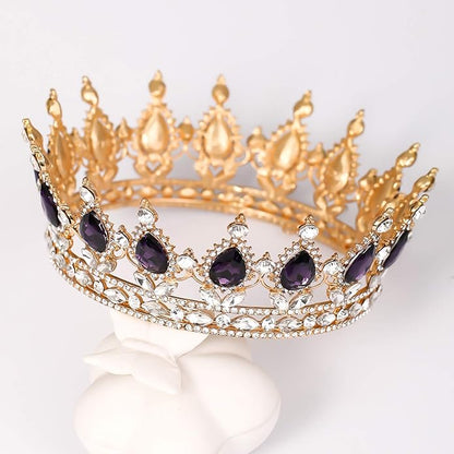 FORSEVEN Queen Crown Rhinestone Wedding Crowns and Tiaras for Women Costume Party Hair Accessories Princess Birthday Crown Crystal Bridal Crown Christmas Decorations Headband