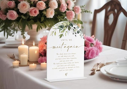 Wedding Memorial Sign, Greenery Gold Bridal Shower Decorations, Memorial Table Sign, Wedding Signs for Ceremony and Reception, Engagement Party Desk Decorations, Wedding Table Acrylic Decor - 40