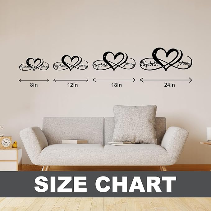 Metal Infinite Love Decor | Personalized Infinity Sign | Gifts for Her | Personalized Wedding Gift for Couple | Engagement Gift | Bridal Shower Gift | Couples Gift
