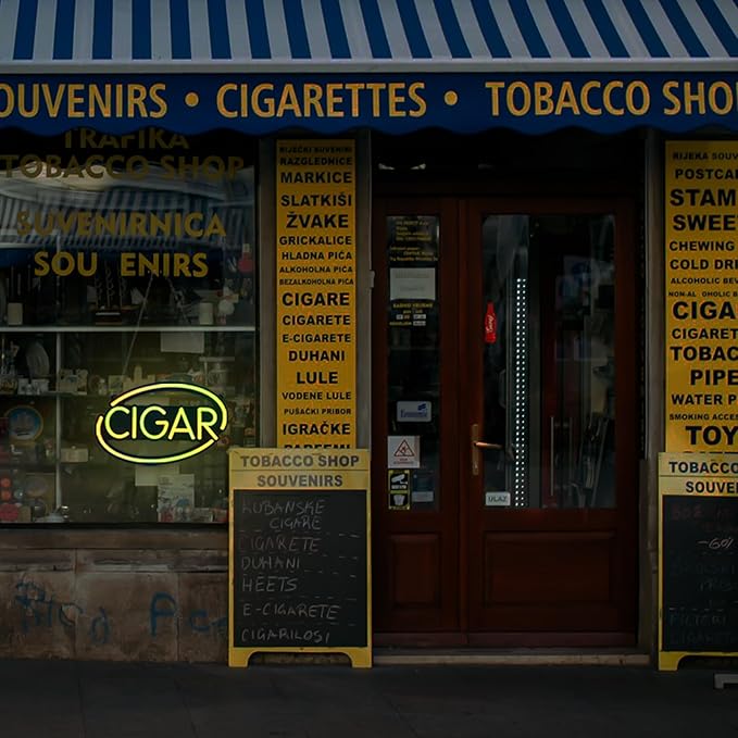 CIGAR-LED Neon Sign for Business,17x10 inch Smoke Shop CIGARS Sign RGB Bright Led for Window Wall Door VapeSmoke Store