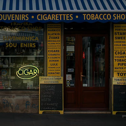 CIGAR-LED Neon Sign for Business,17x10 inch Smoke Shop CIGARS Sign RGB Bright Led for Window Wall Door VapeSmoke Store
