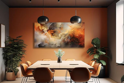 VHMING Abstract Wall Art Home Decor Orange Artwork Wall Art Prints Canvas Painting Wall Decor for Living Room Bedroom Office Decoration 24"x48"