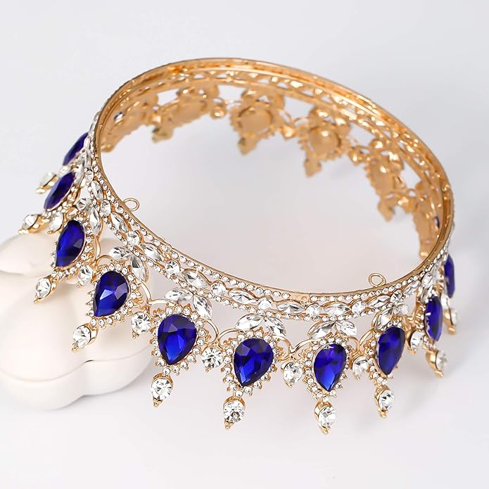 FORSEVEN Queen Crown Rhinestone Wedding Crowns and Tiaras for Women Costume Party Hair Accessories Princess Birthday Crown Crystal Bridal Crown Christmas Decorations Headband