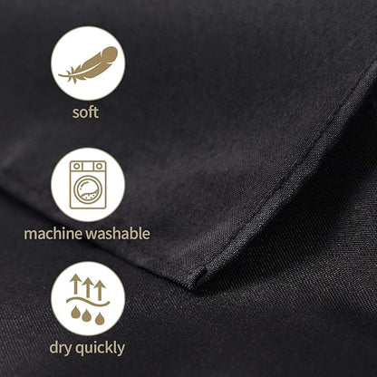 25pcs Polyester Cloth Napkins - 17 x 17 inch Black Dinner Washable Napkins with Hemmed Edges for Restaurant/Wed(25,Black)