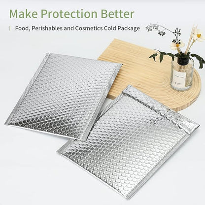 Thermal Bubble Mailer 13.75 x 10.5 Inch, Pack of 10 Cool Bubble Mailers,Insulated Mailers for Cold Shipping, Waterproof Foil Mailing Envelopes,Insulated Shipping Bags for Food,Perishables
