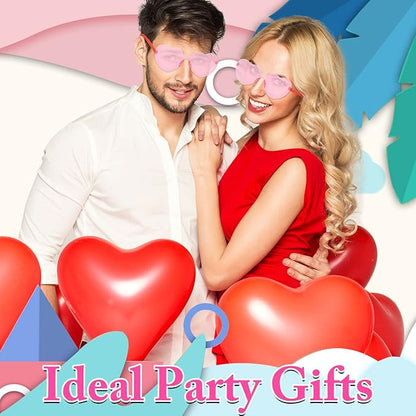 Flutesan 60 Pairs Heart Sunglasses Pink Heart Shaped Rimless Sunglasses Transparent Frameless Glasses Candy Color for Party Favor Cosplay