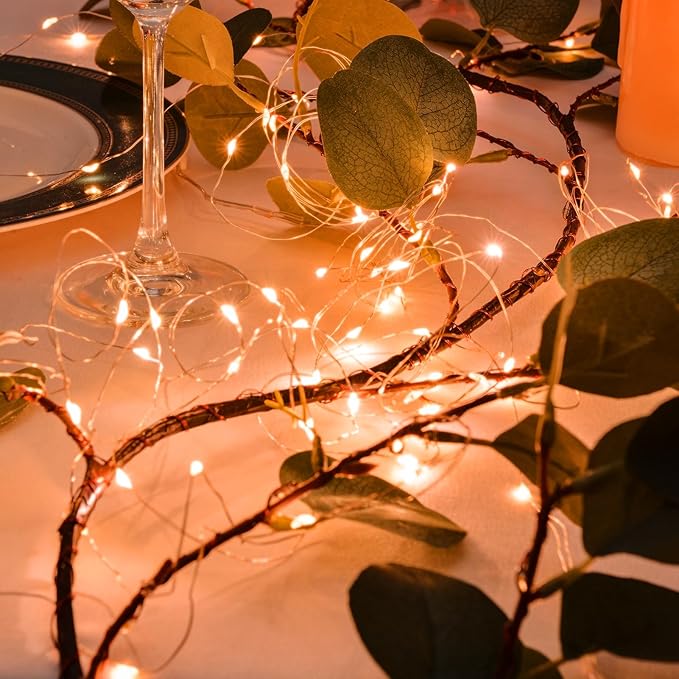 12 Pack Fairy Lights Battery Operated String Lights，7FT 20LED Waterproof Silver Wire Christmas Light Outdoor,Firefly Mini Light for Bedroom Party Birthday Wedding Indoor Decorations Home Decor