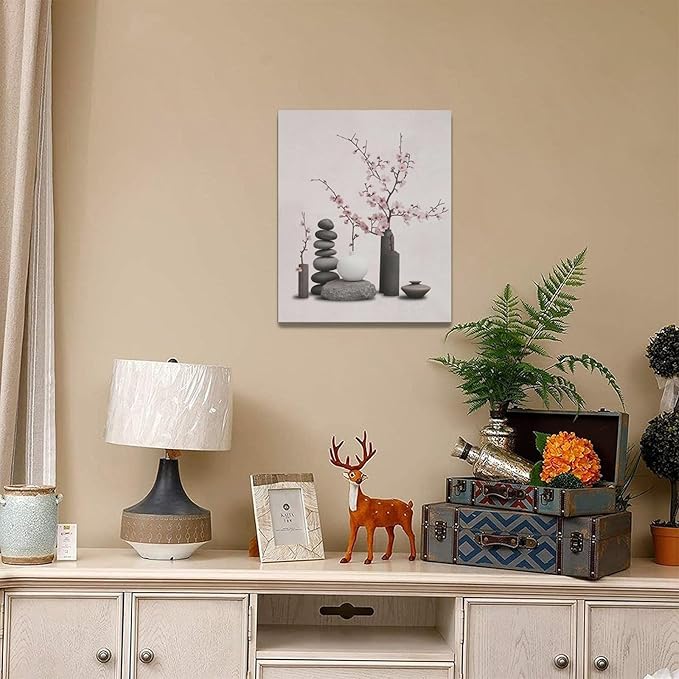 Zen Wall Art Zen Bathroom Pictures Wall Decor Spiritual Canvas Prints Meditation Decorations Painting Framed Artwork Office Home Spa Yoga Decor For Bedroom Dining Living Room 16"x20"
