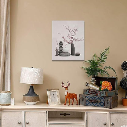 Zen Wall Art Zen Bathroom Pictures Wall Decor Spiritual Canvas Prints Meditation Decorations Painting Framed Artwork Office Home Spa Yoga Decor For Bedroom Dining Living Room 16"x20"