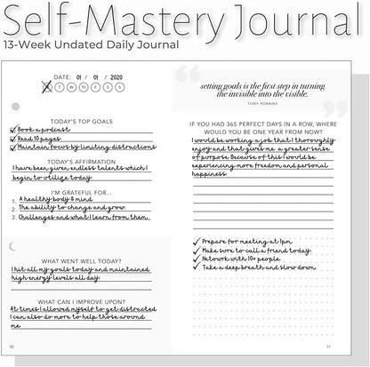 Self-Mastery Journal for Men - Daily Productivity Journal for Happiness, Gratitude Journal, Mindfulness, Self Care & Reflection – Goal Journal, Guided Journal for Men & Women – Inspirational Journal