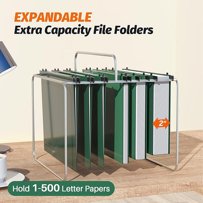 Plastic Hanging File Folders,Letter Size,Reinforced Hang Folders,Standard File Folders for Filing Cabinet,Plastic Hanging Folders,1/5-Cut Tabs,Designed for Home and Office,Green,12 Pack