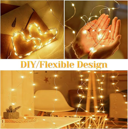 200 LED 67Ft Fairy Lights Battery Operated with Remote，Waterproof String Lights for Indoor & Outdoor,8 Modes Christmas Lights for Christmas Tree,Bedroom, Party,Wedding Decor