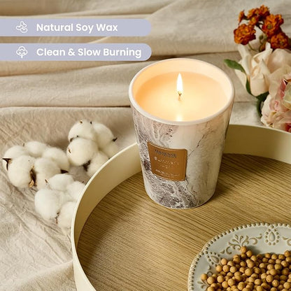 M&SENSE Summer Night Scented Candles for Home, 3 Wick Highly Scented Jar Candle, 14.1 Oz 80H Long Lasting Burning Christmas Candle for Women, Aromatherapy Candles for Holiday Christmas Gift