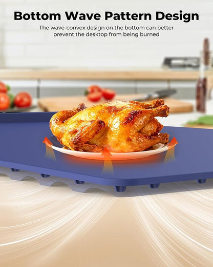 Electric Warming Mat for Food - Full Surface Fast Heating Silicone Tray with 3-Level Temperature, Auto-Off, Raised Feet for Table Protection, Versatile Warmer for Gatherings,Party,Home Buffet