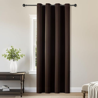 ChrisDowa Grommet Blackout Curtains for Bedroom - Thermal Insulated Room Darkening Curtains for Living Room (1 Panel Set, Brown,52W x 95L)