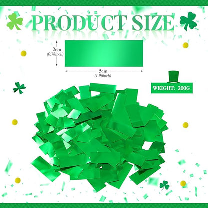 Sumind 200 Grams Gold Silver Large Metallic Confetti Rose Glitter Throwable Table Scatter Foil Confetti for Christmas Birthday Party Baby Shower Graduation Wedding Celebrations(Green)