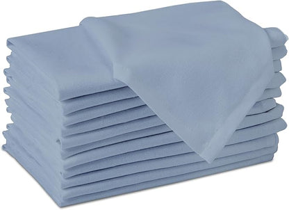 Encasa XO B Grey Cloth Napkins Set of 12, 17"x17" | Solid Color Cotton Dinner Napkins | Washable & Reusable Napkins for Dining Table Fall Decoration, Holiday & Christmas Festivals