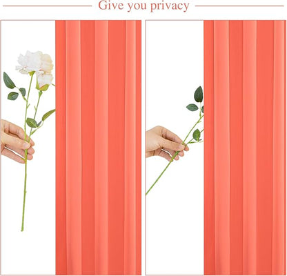 10x10 Orange Backdrop Curtain for Parties Wrinkle Free Orange Photo Curtains Backdrop Drapes Fabric Decoration for Wedding Birthday Party Baby Shower 5ft x 10ft,2 Panels