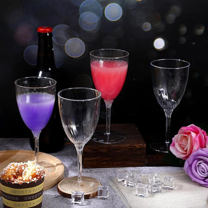 32 PCS Clear Disposable Plastic Champagne Flutes, 8 Oz Plastic Champagne Glasses, DisposableFlutes for Party, Disposable Wine Glasses Cocktail Cups for Home Daily Life Party Birthday Wedding Toasting