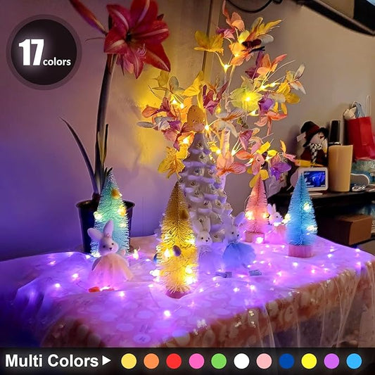 Fairy Lights USB Plug in 66ft 200LEDs with Remote, Warm White 17 Color Changing Light Twinkle Firefly String Lights for Bedroom Party Wedding Christmas Tapestry, Multicolor Colors (USB&Plug)