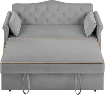 65'' 3-in-1 Folding Sofa Bed – Queen Size Pullout, Modern Chenille Fabric, 360° Swivel Table, Easy Assembly – Perfect for Living Room