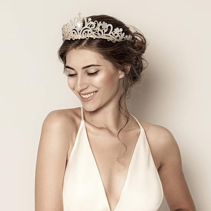 Crystal Tiara Crowns For Women Girls Princess Elegant Crown with Combs Women's Headbands Bridal Wedding Prom Birthday Party