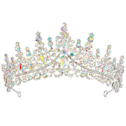 COCIDE Silver Tiara and Crown for Women Crystal Queen Crowns Princess Rhinestone Tiaras for Girl Bride Wedding Hair Accessories for Bridal Birthday Party Prom Halloween Costume Cosplay