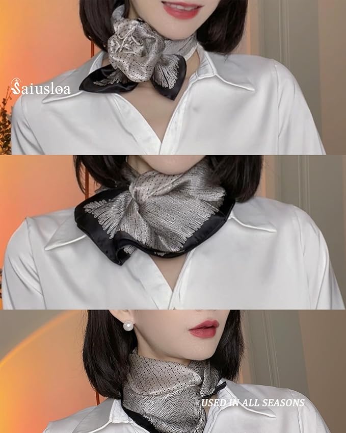 Neck Scarf For Womens Silky Head Scarves Hair Bandanas Square Scarf Fashion Accessories lightweight