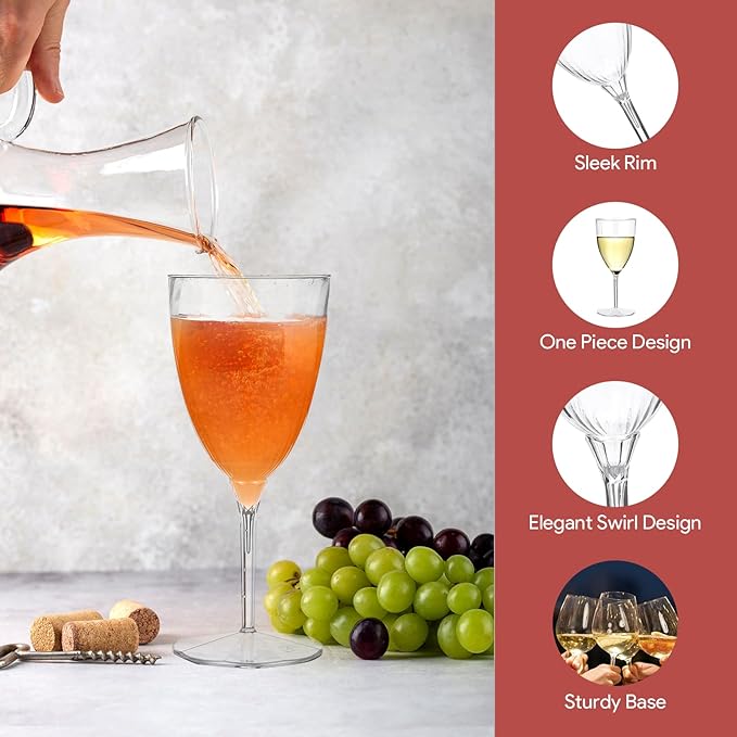 32 PCS Clear Disposable Plastic Champagne Flutes, 8 Oz Plastic Champagne Glasses, DisposableFlutes for Party, Disposable Wine Glasses Cocktail Cups for Home Daily Life Party Birthday Wedding Toasting