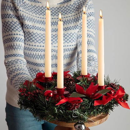 16 Packs Beeswax Taper Candles White, 9 Inch Long Beeswax Candle Sticks - 10 Hour Burn Time - Smokeless & Dripless Natural Taper Candles for Table Decor, Unscented Bee Wax Tapered Candle