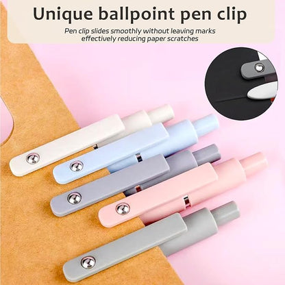 Gel Pens, 5Pcs 0.5mm Fine Point Pens With Smooth Writing, Quick Dry Aesthetic Pens For Journaling, Ballpoint for Office Writing Supplies, Gifts for Women and Men (Morandi)