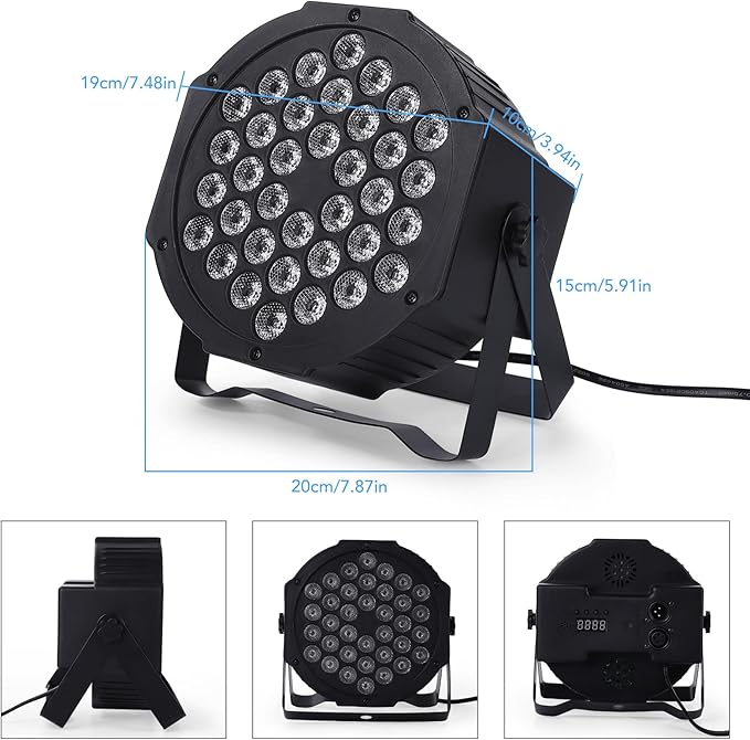 Dj Lights, 1 Pack 36 LED Par Lights Stage Lights with Sound Activated Remote Control & DMX Control, Stage Lighting Uplights for Wedding Club Music Show Christmas Holiday Party Lighting