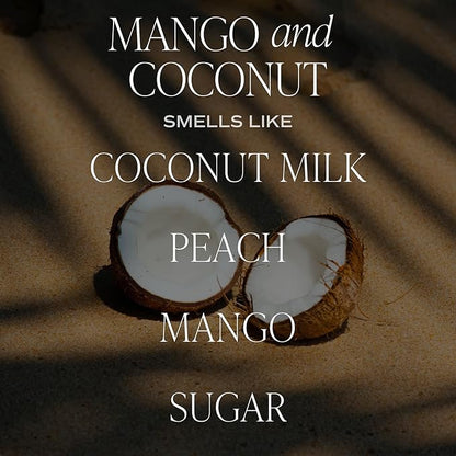 Sweet Water Decor Mango and Coconut Scented Soy Candles – Pineapple, Mango, Orange, Peach, Coconut Milk, Sugar – Fresh Tropical Aroma – 50 Hour Burn – 12oz Tinted Glass Jar for Home Decor